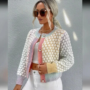 Privé Ombre Marled Knit Button Front Cardigan